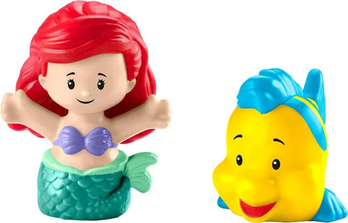 Vista 5 de Fisher-Price Little People Juguete para Niños Pequeños Disney Princesa Ariel Carrito Marino Iluminado Vehículo Musical para Juego Simulado Edades