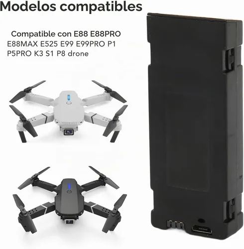 Vista 2 de FOSA Batería de dron a control remoto, profesional de 3.7 V 1800 Mah, batería UAV para E88 E88PRO E88MAX E525 E99 E99PRO P1 P5PRO K3 S1 P8, batería