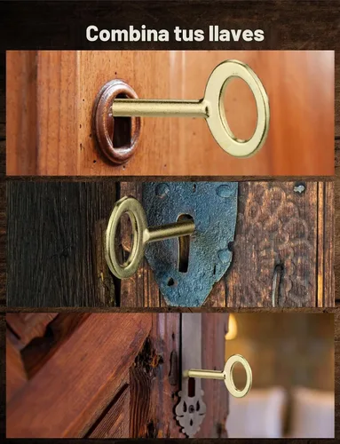 Vista 2 de Mellbree Skeleton Key KY-32 KY-33 - Repuesto de latón para puertas antiguas Dorado