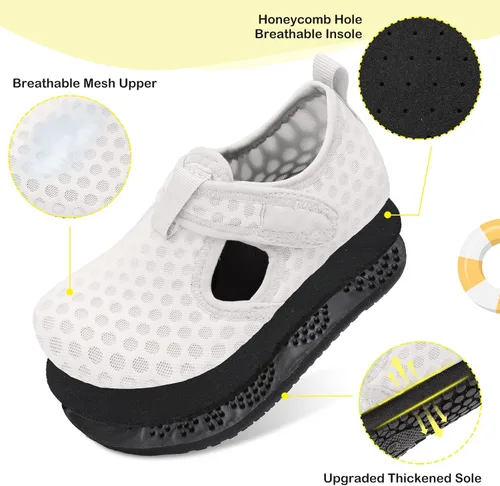 Vista 2 de LeIsfIt Zapatos de agua para niños y niñas, zapatos de playa, calcetines acuáticos descalzos, calcetines antideslizantes para el agua