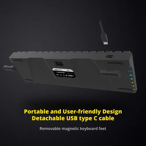 Vista 6 de DREVO Calibur V2 TE RGB - Teclado mecánico para juegos con cable 60%, compacto de 71 teclas, funciona para PCMac, USB tipo C desmontable