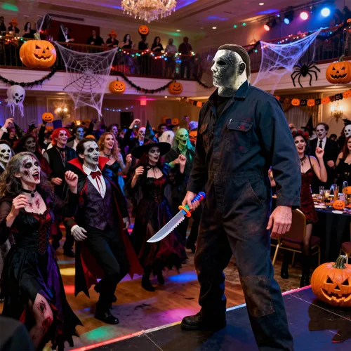 Vista 5 de Máscara de Michael Myers para adultos, máscara aterradora de Halloween, cara de terror para Halloween, mascarada, cosplay, fiesta, disfraz de miedo