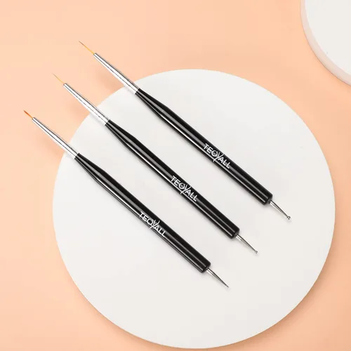 Vista 5 de TEOYALL Pinceles para arte de uñas - Gel constructor, herramientas de punteado, delineador fino