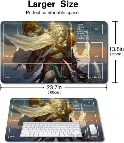 Vista 2 de Juego de mesa MTG Playmat Games Tamaño 60X35 cm CCG Compatible para TCG RPG CCG Play Mats (Ajani Steadfast-Zone)