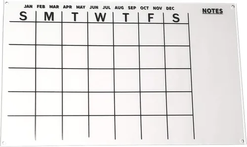 Vista 2 de Calendario acrílico de borrado en seco - 10 x 16.25 pulgadas