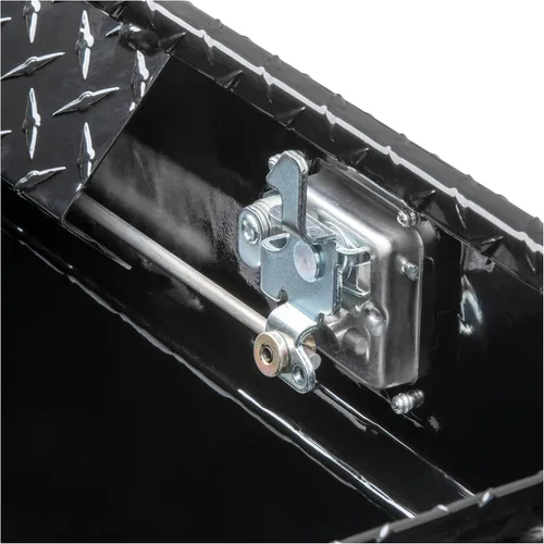 Vista 9 de UWS TBS-63-A-LP-BLK Caja de herramientas negra de aluminio con tapa biselada y aislante.
