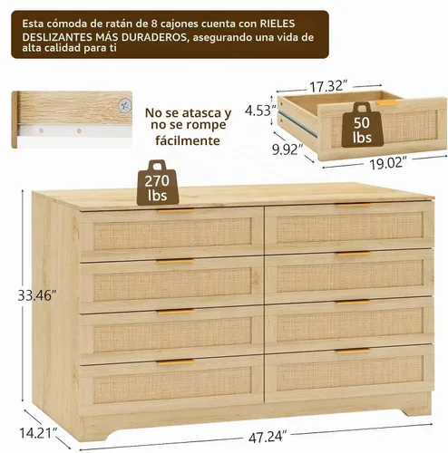 Vista 3 de HOPUBUY Juegos de mesa para sala de estar, cajón grande bohemio