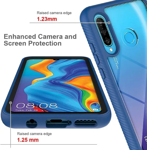 Vista 3 de Funda compatible con Huawei P30 Lite, compatible con Huawei P30 Lite, funda protectora 2 en 1 de doble capa, funda protectora para teléfono