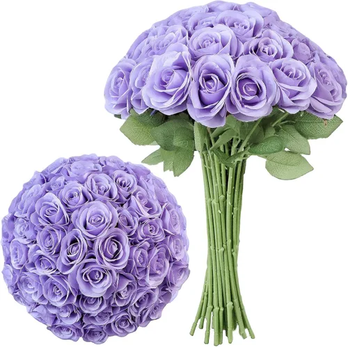 Vista 51 de LVEFIT - 12 rosas artificiales de otoño para decoración de otoño Beige