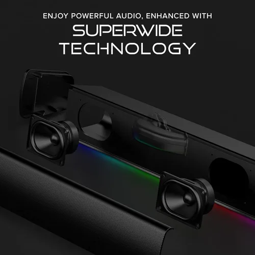 Vista 3 de Creative Labs Sound Blaster GS3 Compact RGB Gaming SOUNDBAR