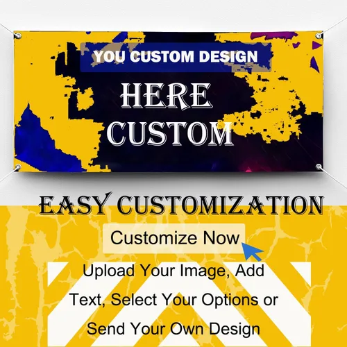 Vista 2 de Banners y letreros personalizados de vinilo a todo color para fiestas, negocios, cumpleaños, exteriores e interiores (1 x 4 pies)
