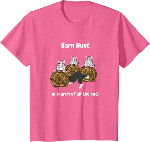 Vista 36 de Funny Barn Hunt - En busca de las ratas con Border Collie Camiseta, Negro