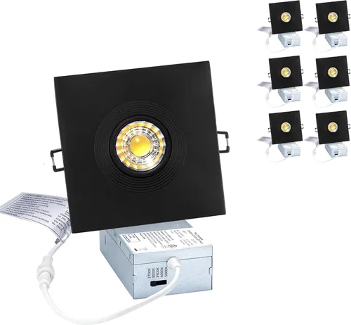 Vista 8 de POPANU Paquete de 6 luces empotrables LED cardán de 3 pulgadas, downlight Negro