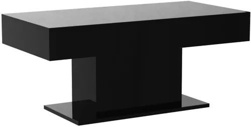 Vista 10 de HedoAjim - Mesa de café LED para sala de estar, mesa rectangular central de sala de estar, mesas de café modernas de madera con alto brillo y luces