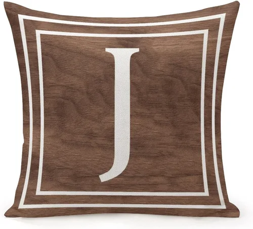 Vista 9 de Funda de almohada decorativa con diseño de letras blancas y monograma D, para sofá, dormitorio, automóvil, 16 x 16 pulgadas