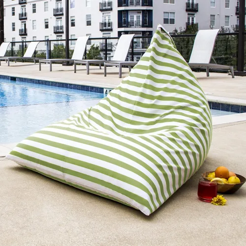 Vista 21 de Jaxx Twist - Puf para exteriores, diseño de rayas negras y blancas