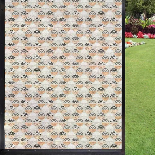 Vista 10 de Película de privacidad antigua para ventana, detalle de incrustaciones y tallas geométricas, arquitectura de la tumba del Taj Mahal, película