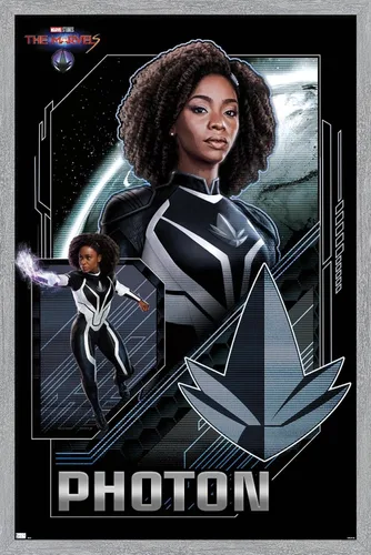Vista 13 de Trends International Marvel The Marvels - Póster de pared con fotones, 22.4 pulgadas de largo x 14.7 pulgadas, versión enmarcada de madera de granero