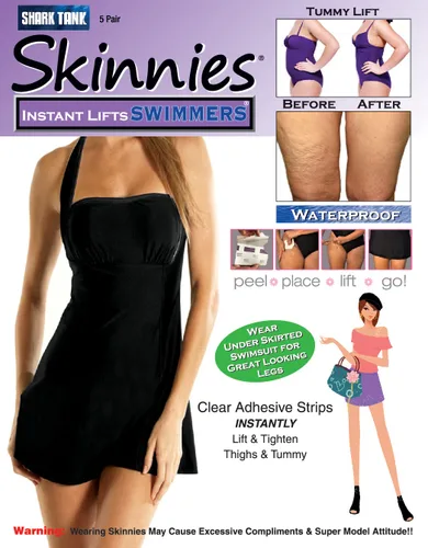 Vista 4 de Skinnies Instant ascensores5pares swimmers- Wear bajo su falda traje de baño para piernas Fantástico Aspecto. Tiras Adhesivas transparentes al
