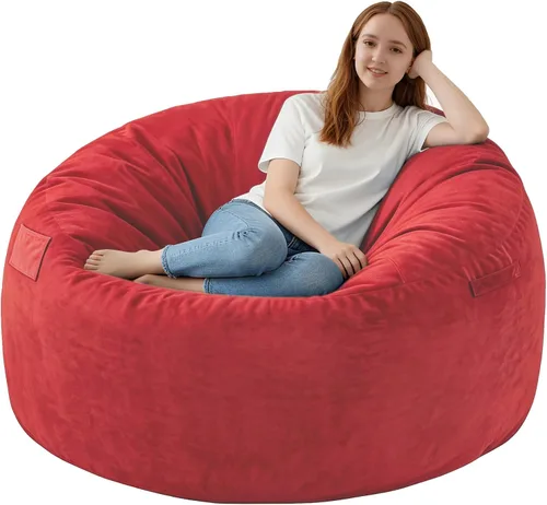 Vista 42 de Silla de Puf de 2 pies, Sillas de Puf Cómodas con Relleno de Espuma Viscoelástica, Sofá de Puf Esponjoso con Cubierta de Terciopelo Holandés, Sillas