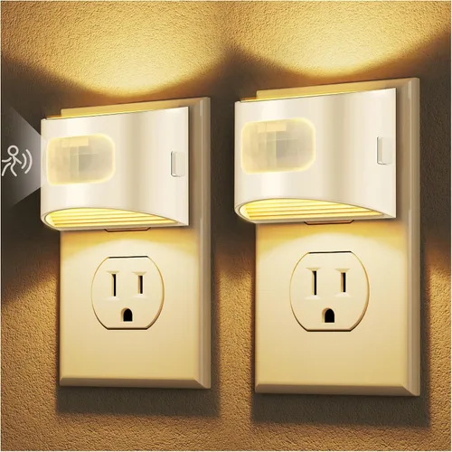 Vista 12 de DORESshop - Luz nocturna con sensor de movimiento, luces nocturnas enchufables a la pared, 3000K Negro