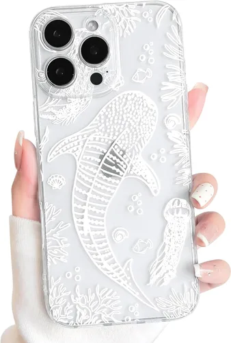 Vista 37 de NITITOP Funda para iPhone 13 Clear Sea Animal - Pez negro Pescado Negro
