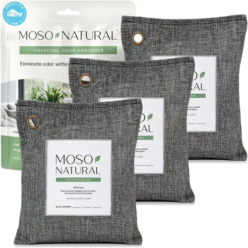 Vista 12 de Moso - Bolsa purificadora de aire natural de 7.05 oz, absorbente de olores de carbón, eliminador de olores de automóvil y desodorante de armario