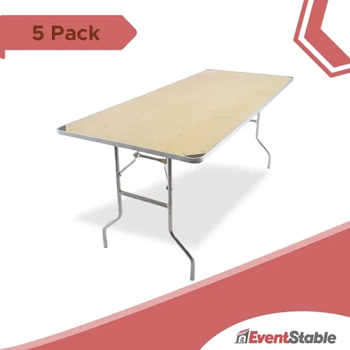 Vista 3 de EventStable TitanPRO Mesa plegable de madera de abedul, 6 pies x 30