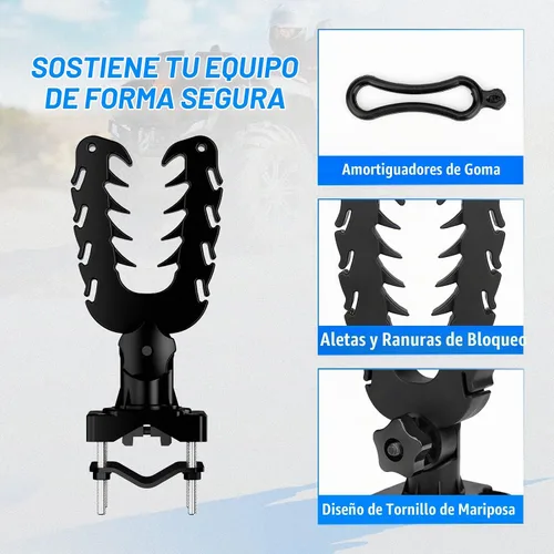 Vista 3 de KEMIMOTO Soporte de herramientas para ATV, montaje de herramientas de caza, agarres de soporte de arco con correas de goma compatibles con bicicleta