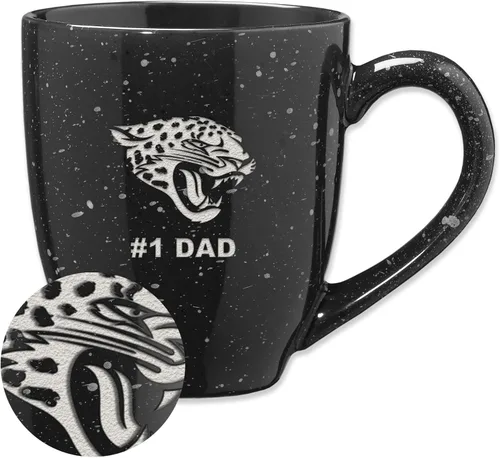 Vista 18 de Rico Industries NFL Football #1 Dad 16 oz Team Color Laser Engraved Ceramic Coffee Mug