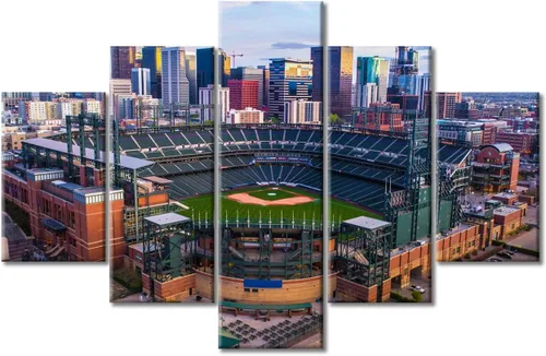 Vista 14 de Busch Stadium Baseball Home Decor St. Louis, Missouri Cityscape - Pósteres e impresiones artísticas de pared de 5 piezas de estadios de béisbol