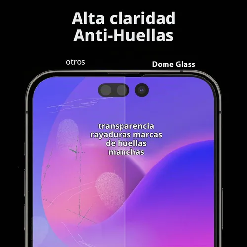 Vista 5 de DOME GLASS Whitestone [cobertura completa perfecta] Protector de pantalla de vidrio templado para iPhone 14 Pro Max con lámpara UV [2 unidades]