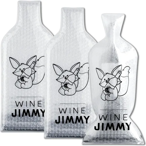 Vista 11 de JIMMY THE FOX Bolsas de vino reutilizables para viajes Paquete de 3 Funda protectora duradera de triple capa A prueba de fugas y resistente a