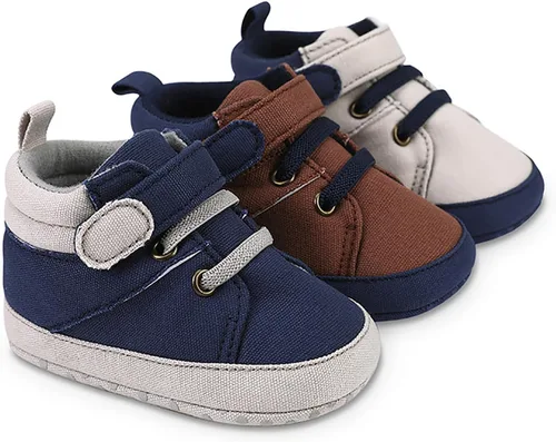 Vista 2 de SOFMUO Zapatos deportivos para bebés, niños y niñas, de piel sintética, antideslizantes, suela de goma suave, botines de vestir para niños pequeños