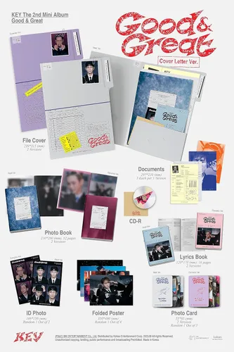 Vista 4 de SHINee KEY Good & Great 2nd Mini Album Contents+Tracking Sealed Full SET PHOTO BOOK Version+PAPER 2 Version+SMini Version+QR Version