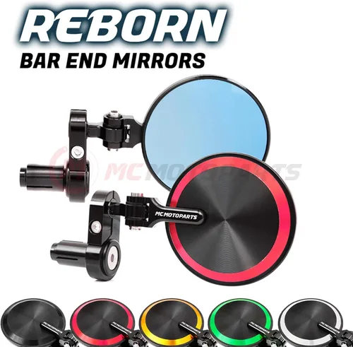 Vista 6 de MC Motoparts Espejos de barra CNC Red Reborn compatibles con Z650 Z1000 Z900 Z900rs Z300 Ninja 400 2019 ER6F Z800