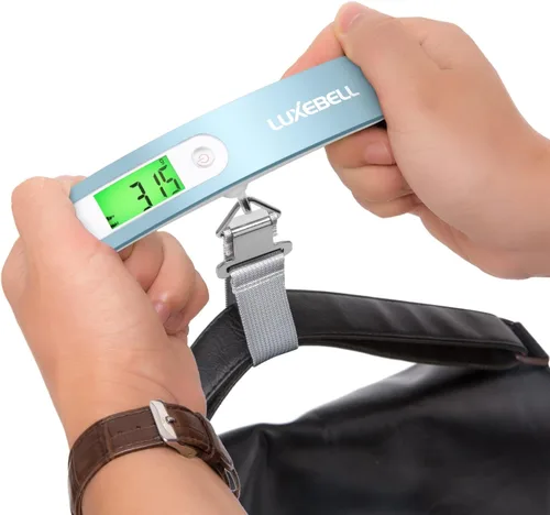 Vista 8 de Balanza digital de equipaje de regalo para maleta de viajero Balanza de peso de mano 110lbs