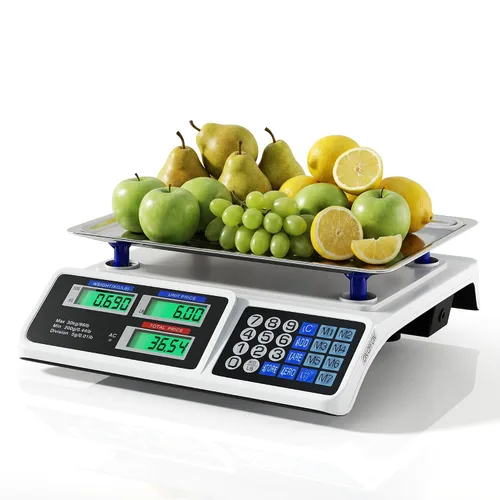 Vista 10 de Safstar balanza digital electrónica LCD comercial para pesar comida, carne, con capacidad de hasta 66 libras
