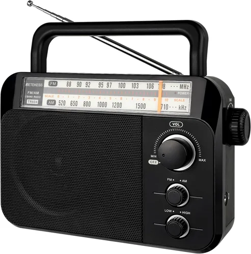Vista 10 de Retekess TR604W AM FM NOAA Radio, Radios meteorológicas de emergencia portátiles con la mejor recepción, alimentadas por AC o batería D, con esfera