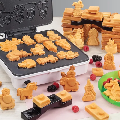 Vista 5 de Fantasy Castle Waffle Maker- Hornear y construir castillo de gofres o panqueques Shaped Like Bricks Knights Princesses Dragons & More- Electric