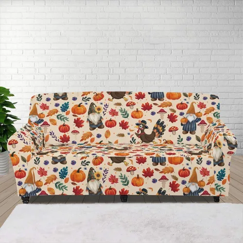 Vista 128 de Horeset Funda elástica para silla con diseño de flores hippie otoñales, funda para sofá, lavable, protección de muebles con espuma antideslizante