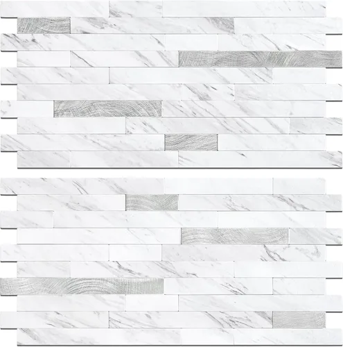 Vista 15 de STICKGOO 2 Hojas de Azulejos Adhesivos Despegables para Salpicadero, Azulejos Adhesivos para Salpicadero de Cocina y Baño, Aspecto de Madera Negro