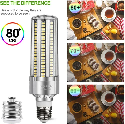 Vista 4 de DragonLight Bombilla LED de maíz de 50 W (equivalente a 350 vatios) E26/E39 Lámpara LED con base de Mogul grande 6000K Luz diurna 6,000 LM