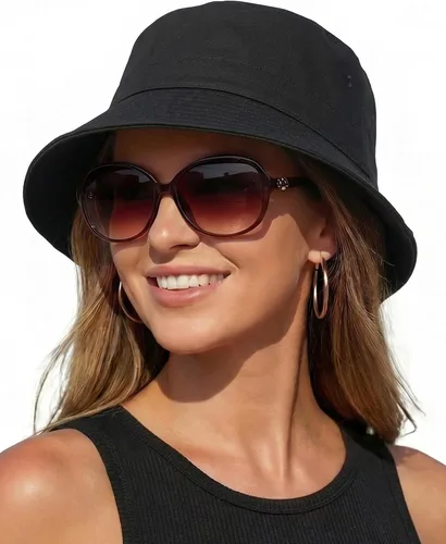Vista 18 de HONGTEYA Sombreros de sol de pescador para mujer y hombre, sombrero de Blanco