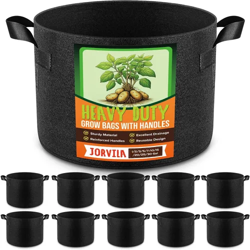 Vista 8 de Jorvila Paquete de 5 bolsas de cultivo de 7 galones Negro