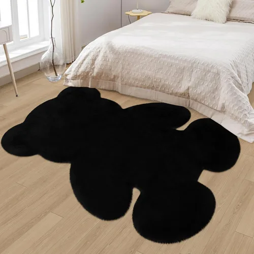 Vista 30 de Alfombra de pelo de oveja sintética de 2 pies, suave y esponjosa, bonita alfombra de felpa para guardería, habitación de niños y niñas, decoración