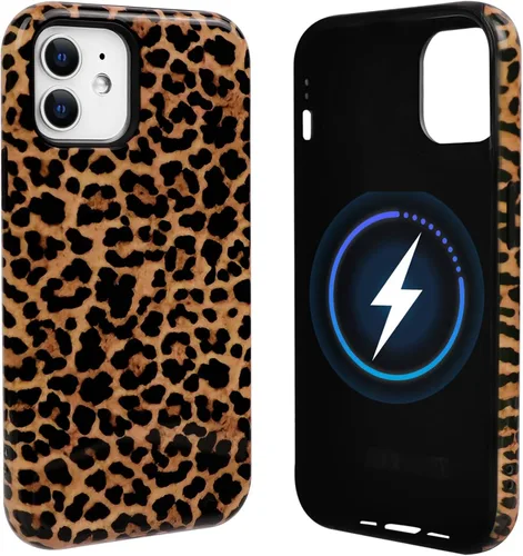 Vista 72 de NITITOP Funda magnética compatible con iPhone 11, compatible con MagSafe lindo diseño estético de leopardo ámbar tortuga para mujeres, hombres