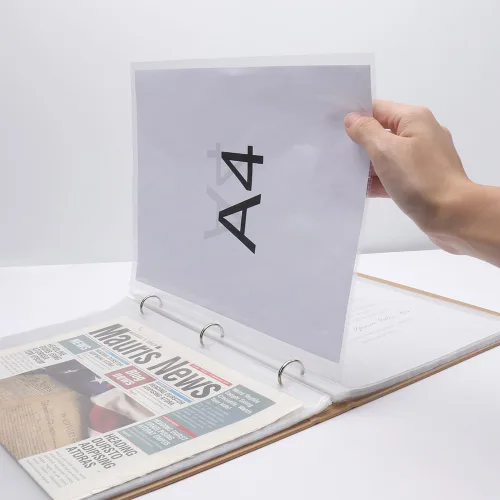 Vista 7 de Mogoostry Protector de hojas A4, 40 hojas, protectores de páginas transparentes A4, hojas protectoras de papel para carpetas de 3 anillas, fundas