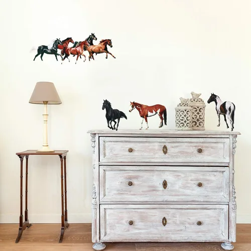 Vista 5 de 30 calcomanías de pared de caballo salvaje, calcomanías de pared para decoración, 11.8 x 7.8 pulgadas