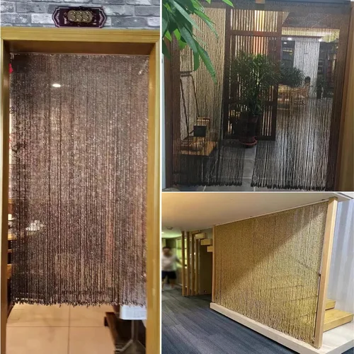 Vista 7 de Cortinas de bambú para puerta, cortinas colgantes de puerta, persianas de madera para puerta, persiana divisora decorativa, para sala de estar